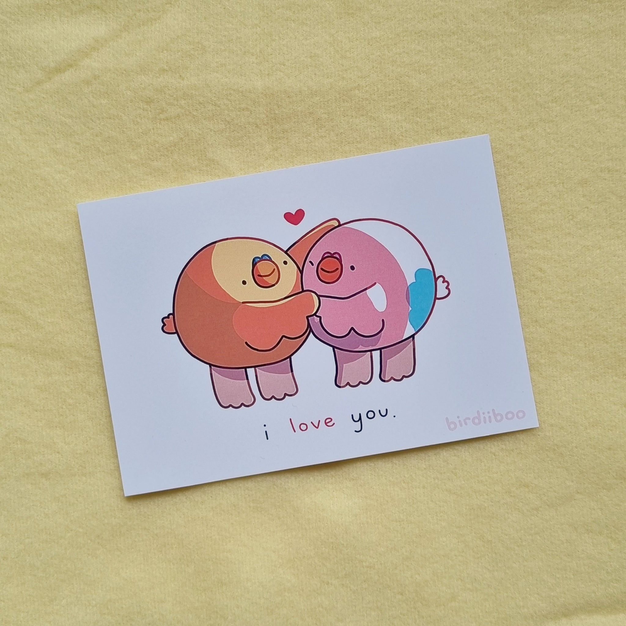 'I love you' art print (A6)