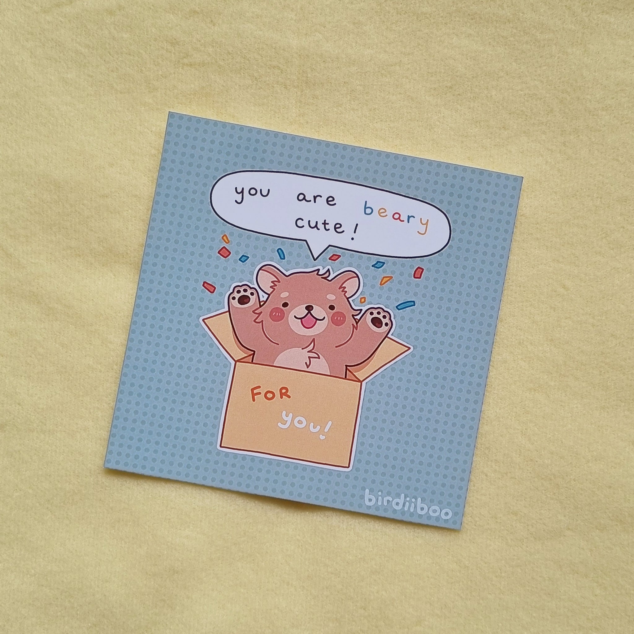 Beary Cute! art print (Square)(11.7cm x 11.7cm)