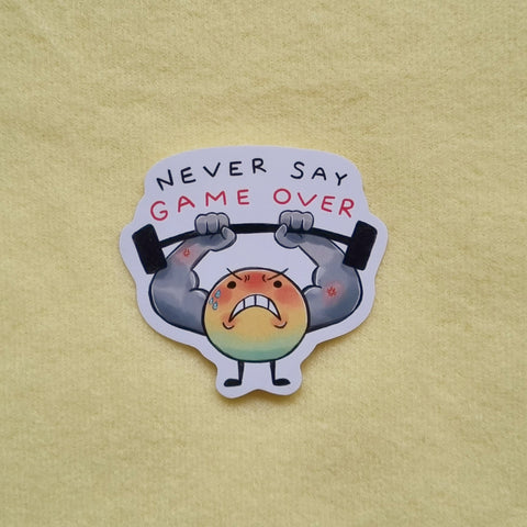 Game Over vinyl sticker (5.5cm tall, 6cm wide)
