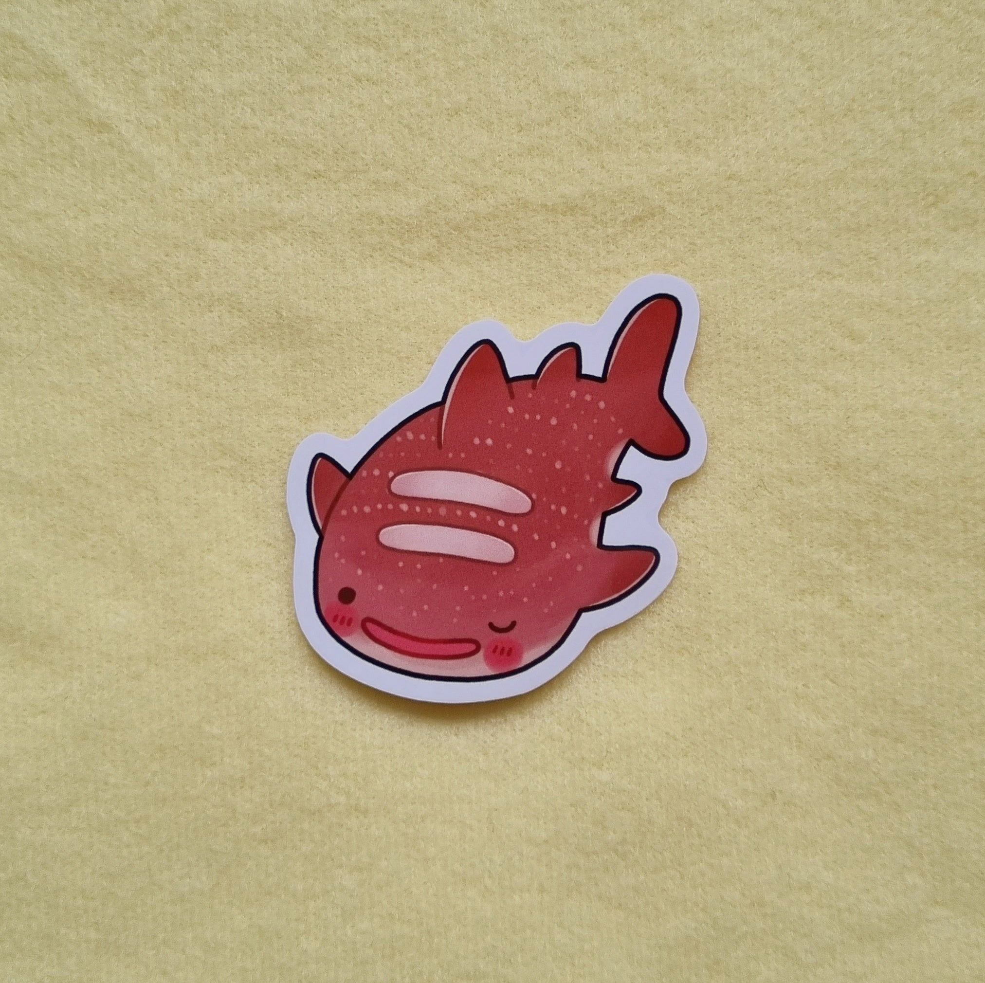 Bread whale vinyl sticker (7cm long, 5cm wide)