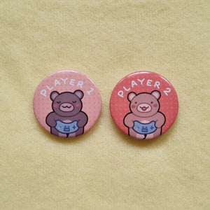 Gamer buddies! button pin (Set of 2)(32mm each pin)