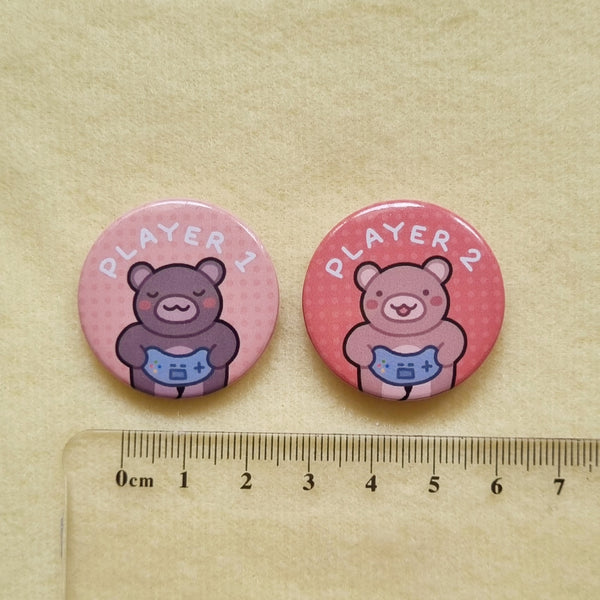 Gamer buddies! button pin (Set of 2)(32mm each pin)