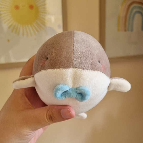 Mr Whale handmade plush (mocha)(approx. 12cm long x 7.5cm wide)