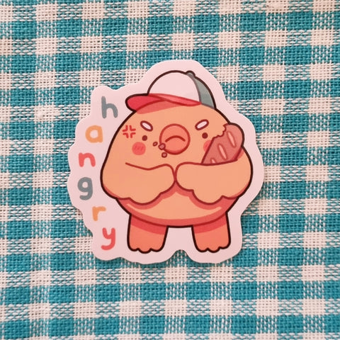 Hangry Greg vinyl sticker (5cm tall x 4.8cm wide)
