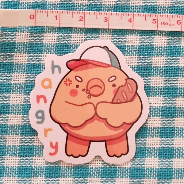 Hangry Greg vinyl sticker (5cm tall x 4.8cm wide)