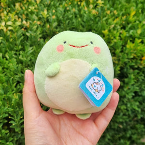 Small green froggy plush [Variation 1] (approx 9cm tall, 10cm wide)