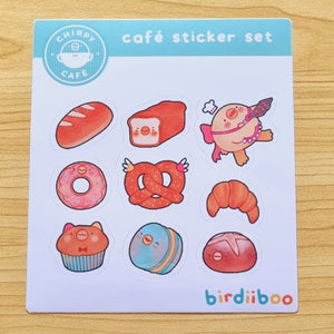 Chirpy cafe sticker sheet